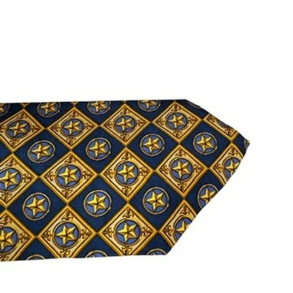 100% Silk Neiman Marcus United States‎ Senate Tie Navy Blue Gold Star Pattern